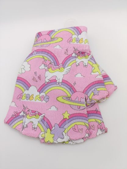 ACDC RAG Pink Rainbow Unicorn Fingerless Gloves