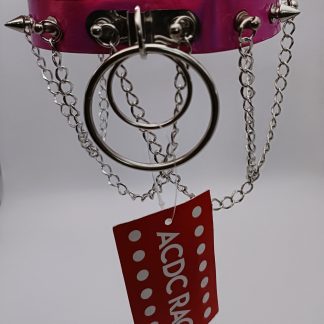 Ring & Chain Choker (Cerise pink)