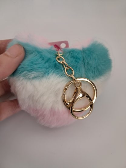 Faux Fur Heart Key Chain - Image 2