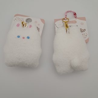 White Bunny Keychain Plush